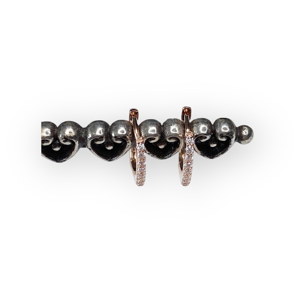 new Lassaire ❤︎ Simulated Diamond Pave Huggies Hoop Earrings ❤︎ Rose Gold Plated - Picture 9 of 16